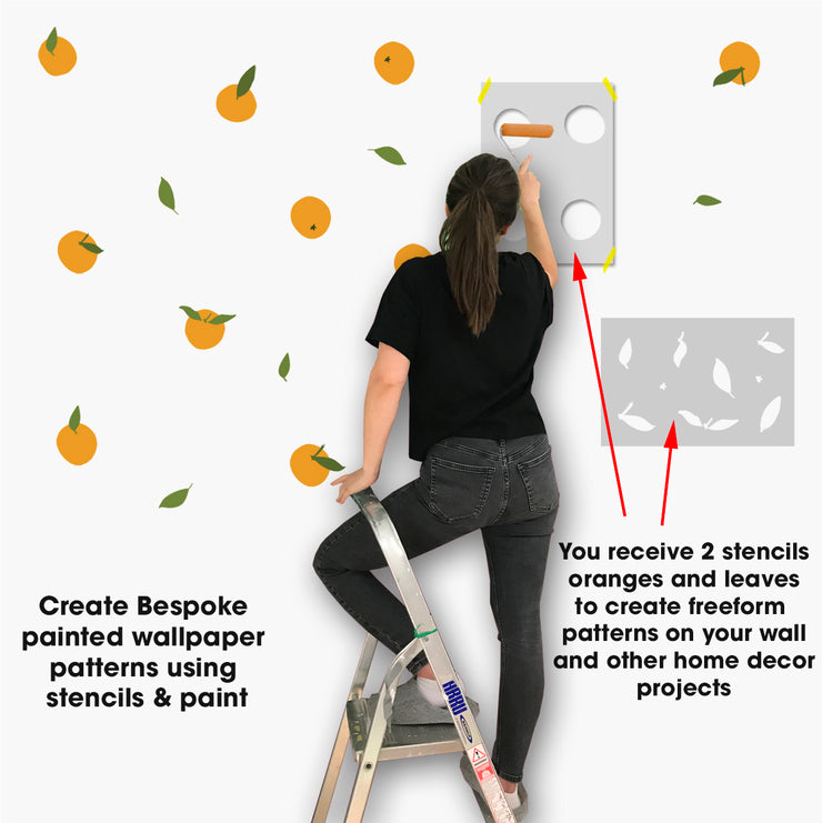 ORANGES Fruit WALL Pattern STENCIL