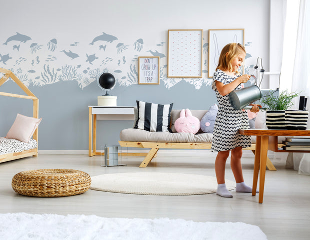 CORAL REEF,  Nursery & Kids Room Stencil