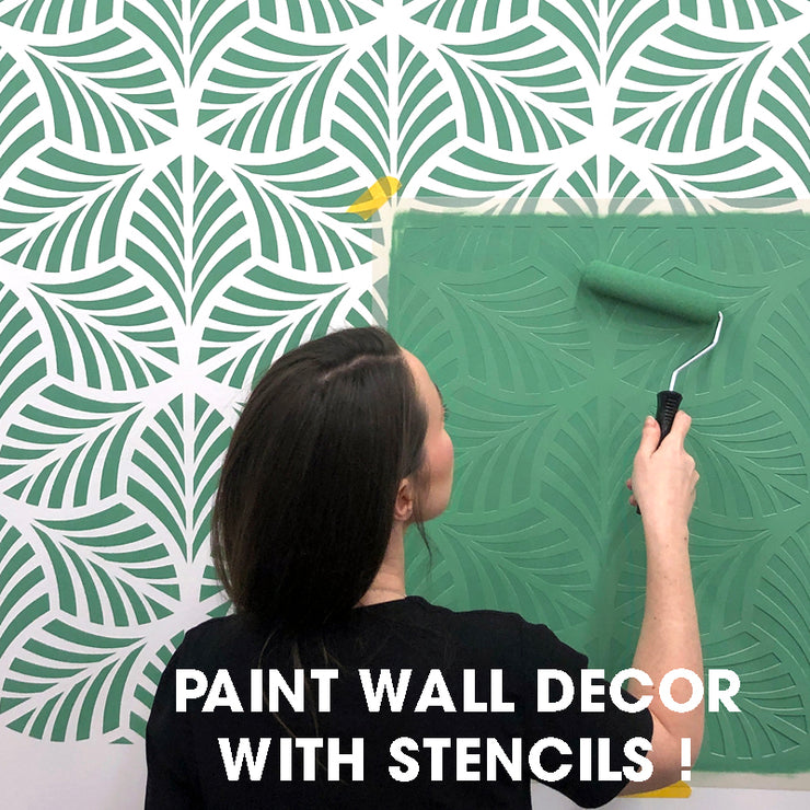 Beautiful floral border stencil for nursery - reusable DIY wall decor  stencils